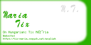 maria tix business card